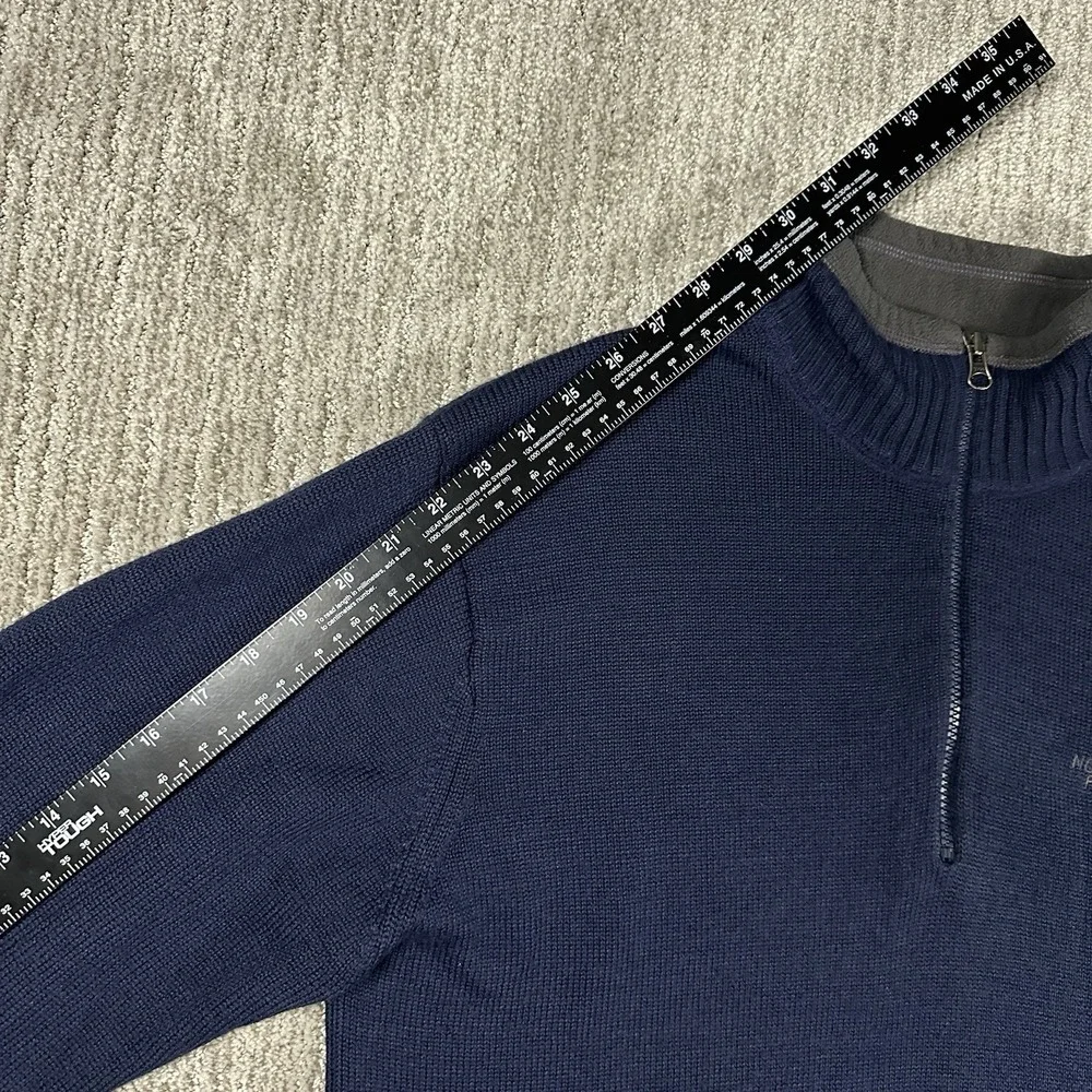 The North Face A5 Series‎ 1/4 Zip Sweater Pullover Wool Blend Men's L Blue